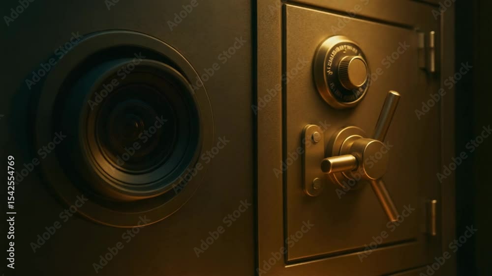 Safe home investment with gold metal safe door lock and combination ...