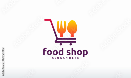 food shop logo designs concept template