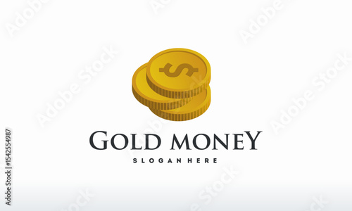 gold money logo designs concept template