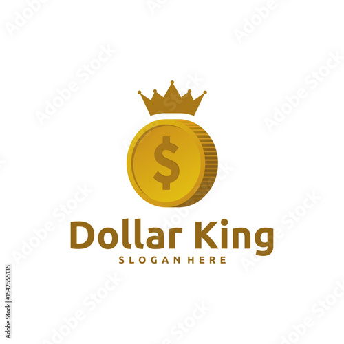 Golden coin  with a crown, showcasing financial prosperity.
