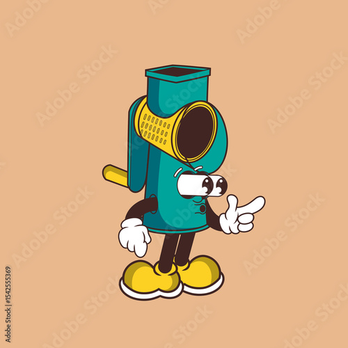 Retro character design of suprised grater