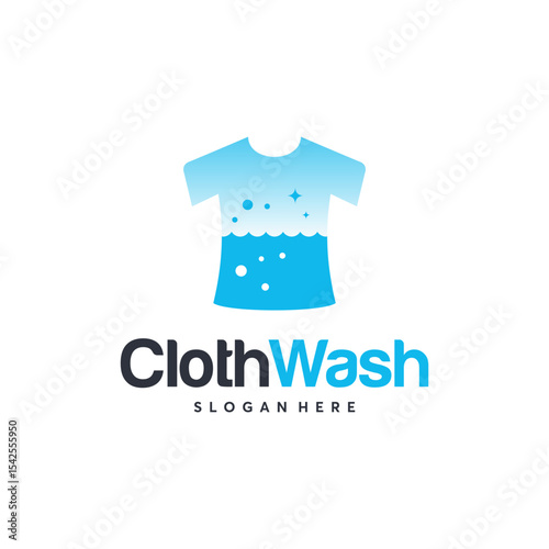Stylish  design for a clothing washing service.