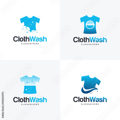 Four  designs for a laundry service.