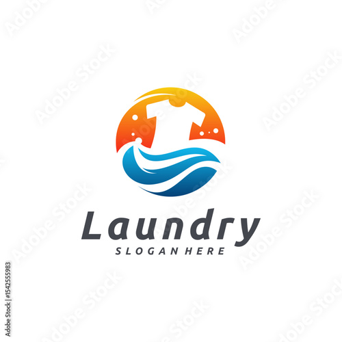 Colorful  design for a laundry service.