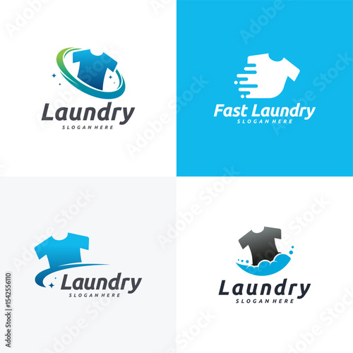 Laundry logos in various styles.