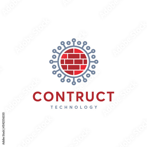Stylish  design featuring a brick wall within a network graphic.