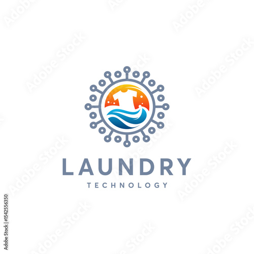 Modern laundry technology  design.