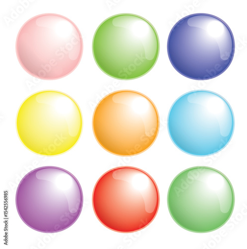 bubble marble glossy with colorful sphere