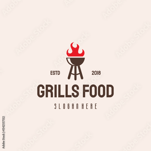 Grilled food  design.