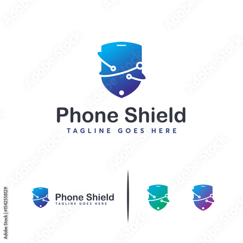 Modern  design for a phone protection service.