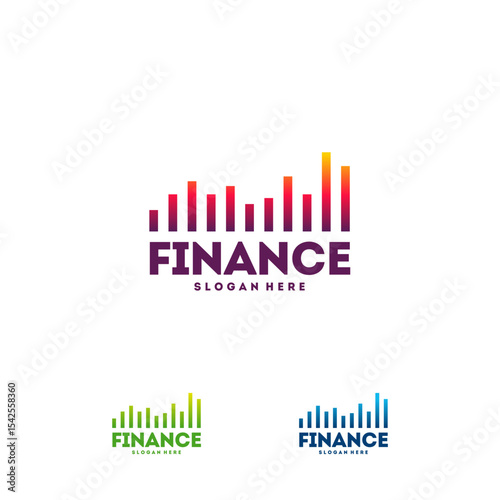 Colorful financial  design with graph bars.