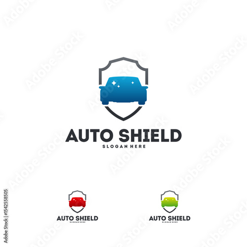 Automotive protection  design featuring a car inside a shield.
