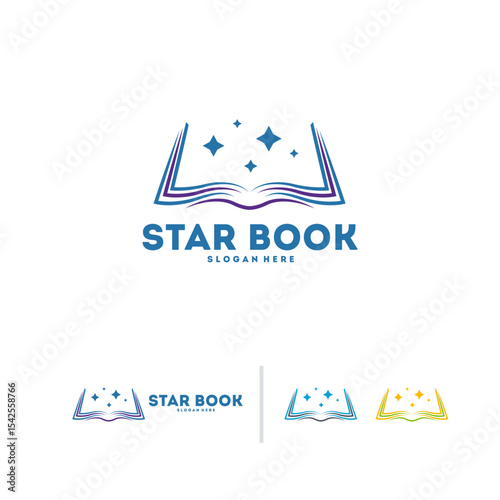Star-shaped designs decorate an open book .