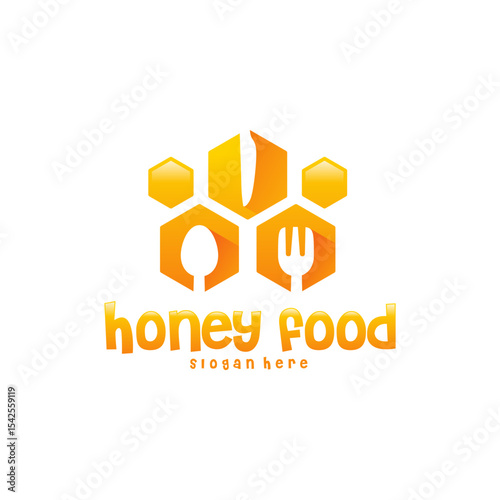 Honey food  design with honeycomb pattern.