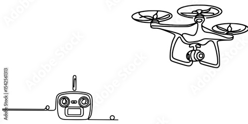 Remote Drone Operation, A seated drone pilot maneuvering a quadcopter.