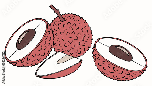 Sweet Lychees A Delightful Tropical Fruit Illustration