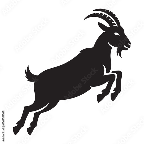 Vector Goat Silhouette Isolated On White Background