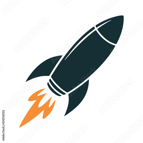 Rocket icon. Simple rocket sign. Rocket launching icon.