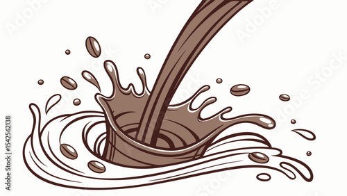 Pouring Coffee Rich Aroma and Smooth Texture