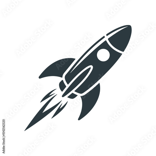 Rocket icon. Simple rocket sign. Rocket launching icon.