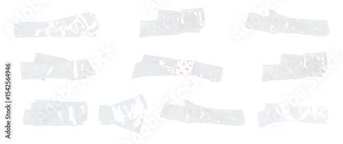Transparent plastic tapes overlay set