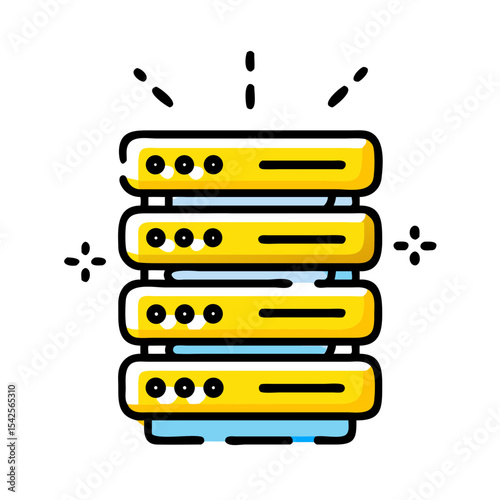 vector icon illustration of stacked server