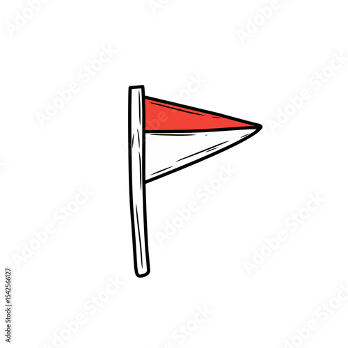 hand drawn Indonesian red and white flag illustration