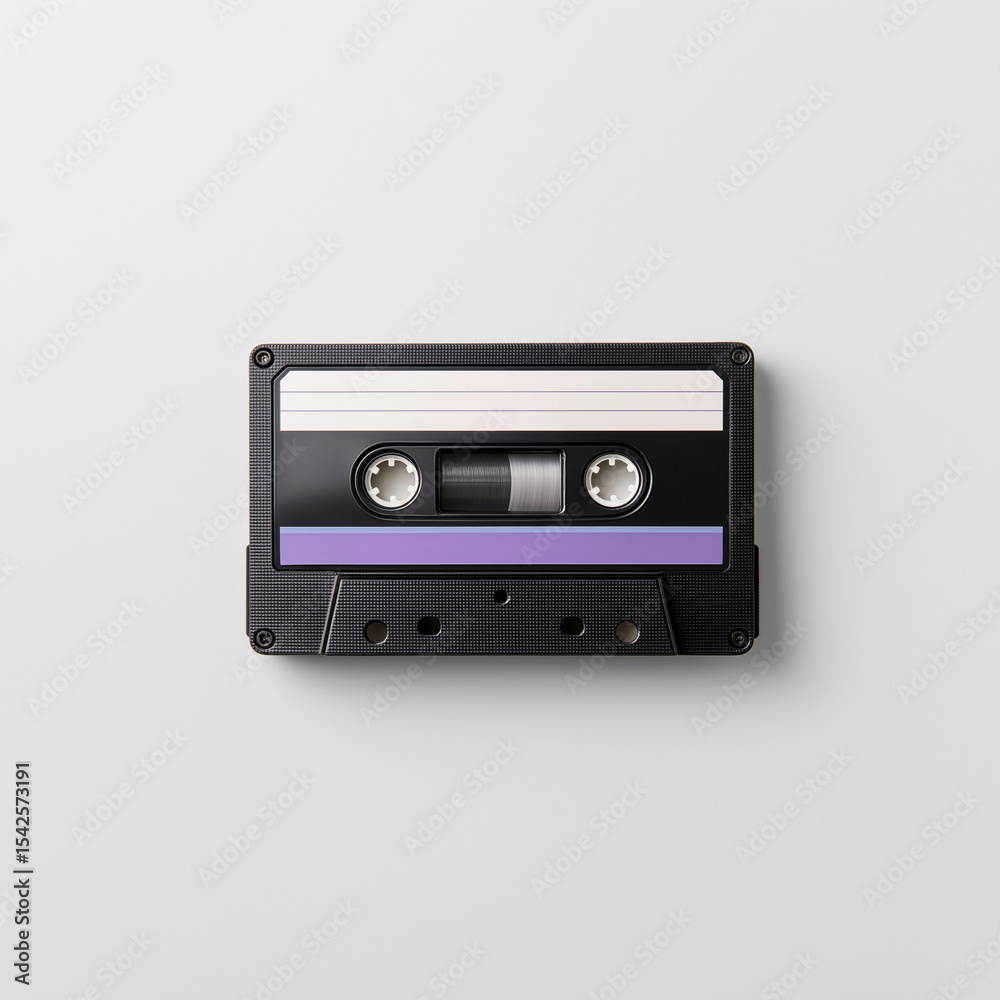 Fototapeta premium Nostalgic audio cassette tape showcasing vintage design and retro appeal for music enthusiasts and collectors