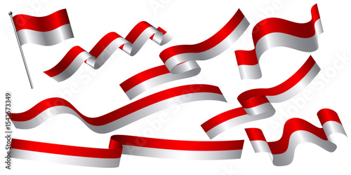 set element design indonesia flag for banner, poster