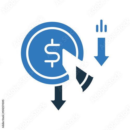 Cost Reduction mixed color icon