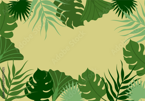 simple modern style Vibrant Tropical Leaves Frame