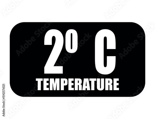 2° C. Temperature degrees celsius vector isolated on white background