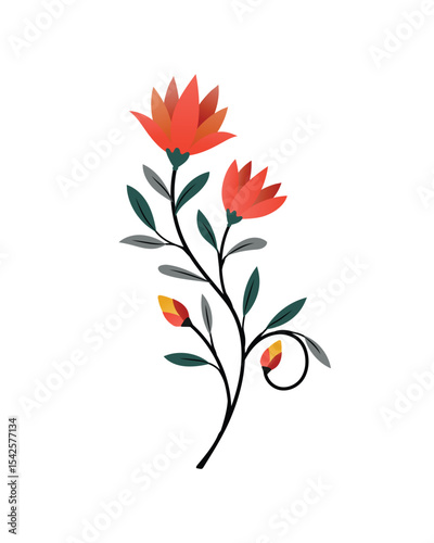 Hand Drawn Spring and Summer  Flowers Decorations