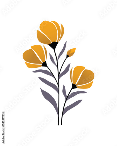 Hand Drawn Spring and Summer  Flowers Decorations