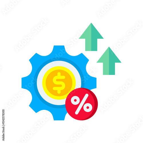 Efficiency Ratio flat color icon