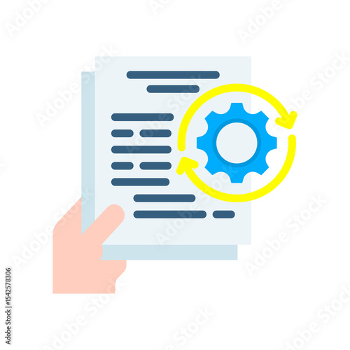 Process Documentation flat color icon