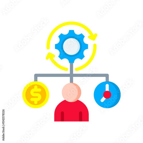 Resource Utilization flat color icon
