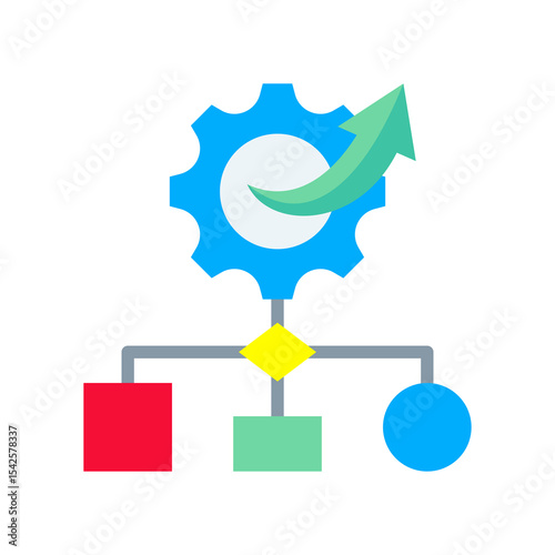 Workflow Efficiency flat color icon