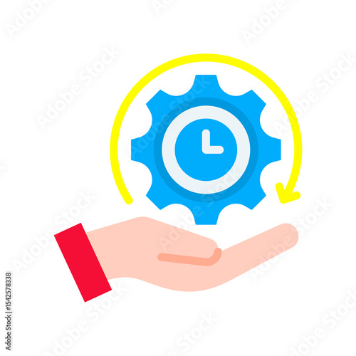 Time Management flat color icon