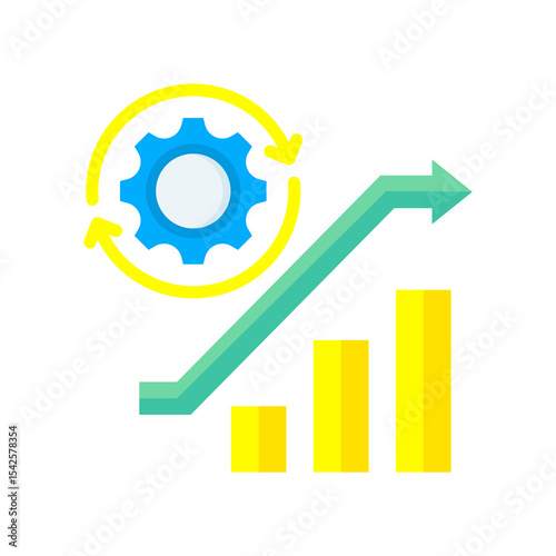 Process Improvement flat color icon