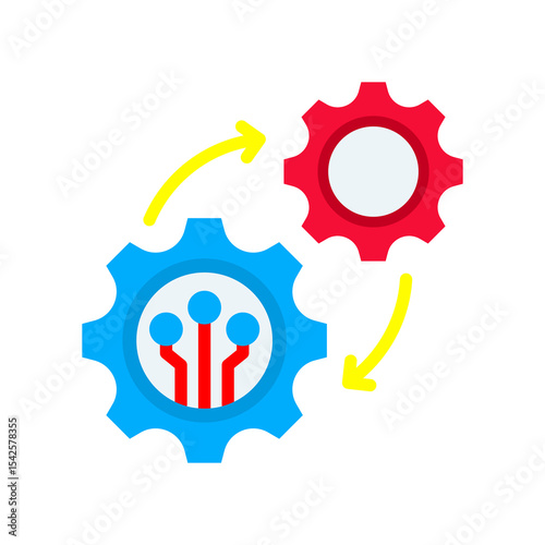 Automation flat color icon