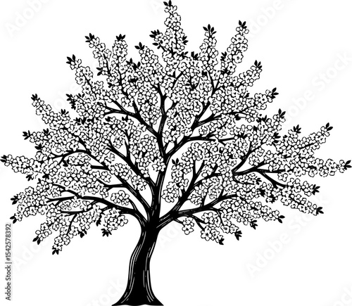 Cherry blossom tree silhouette
