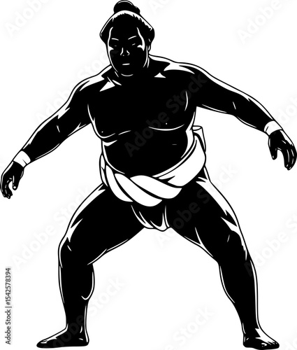 Sumo Wrestler Silhouette
