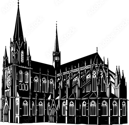 Silhouette of a Gothic Cathedral
