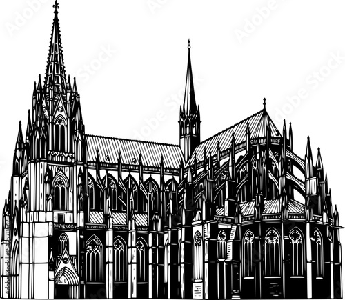 Silhouette of a Gothic Cathedral
