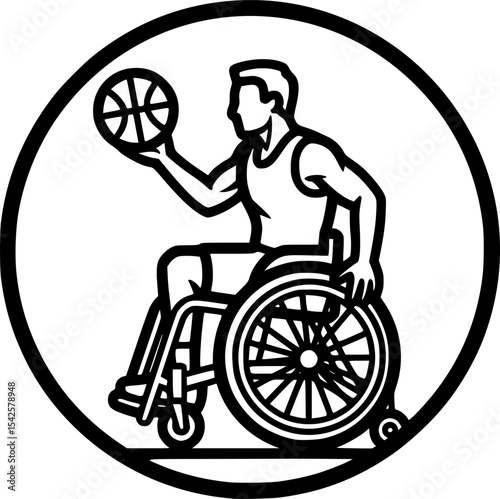 Wheelchair Basketball Player in Action

