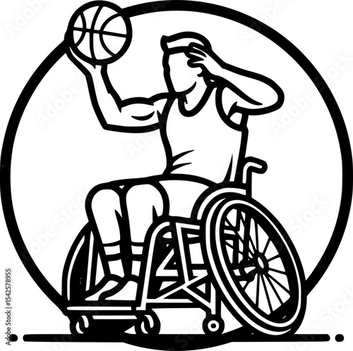 Wheelchair Basketball Player in Action
