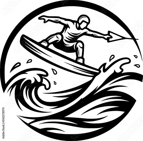 Wakeboarder Jumping Waves
