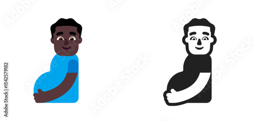 Pregnant Man Blue Dark
