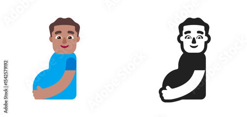 Pregnant Man Blue Medium